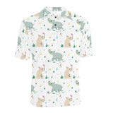 Cute Rhino pattern Men's All Over Print Polo Shirt