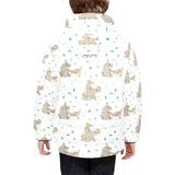 Cute Rhino pattern background Kids' Boys' Girls' Padded Hooded Jacket
