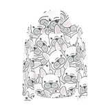 Cute french bulldog head pattern Men's Padded Hooded Jacket