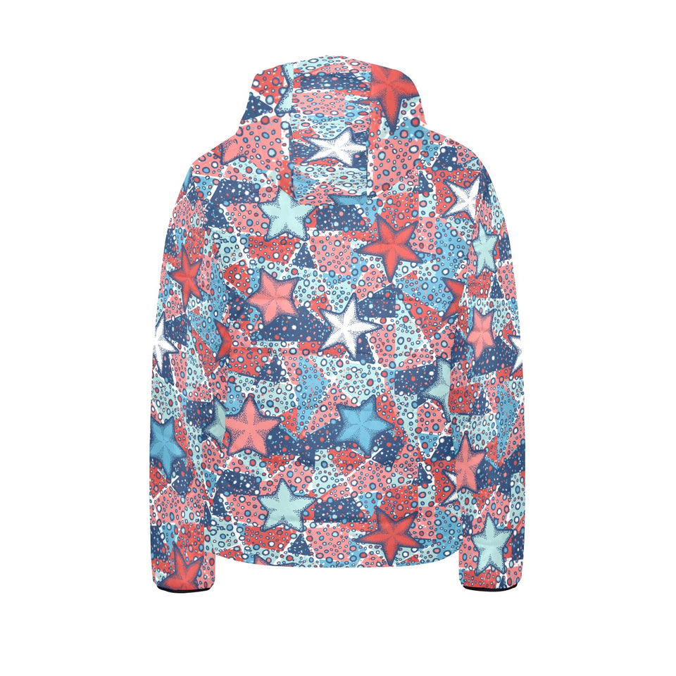 Hand drawn colorful starfish Kids' Boys' Girls' Padded Hooded Jacket