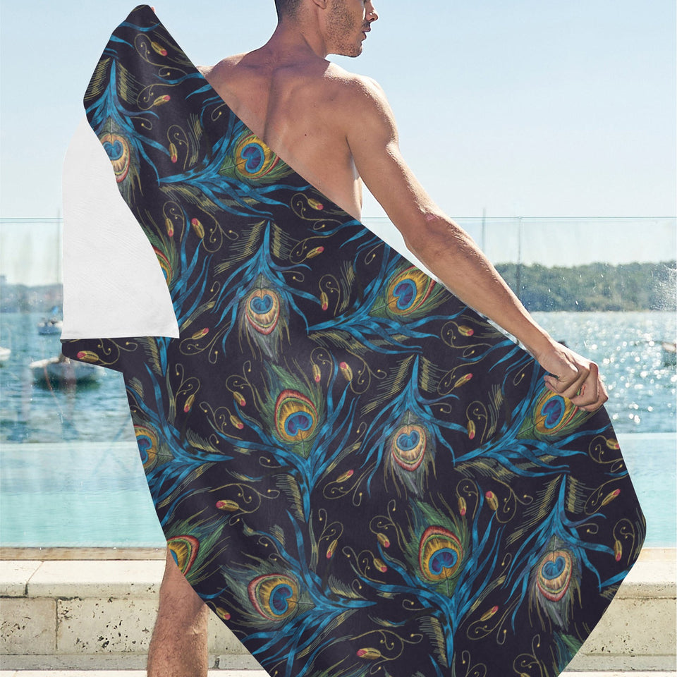 Beautiful peacock feather pattern Beach Towel