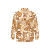 Various cookie pattern Men's Long Sleeve Polo Shirt