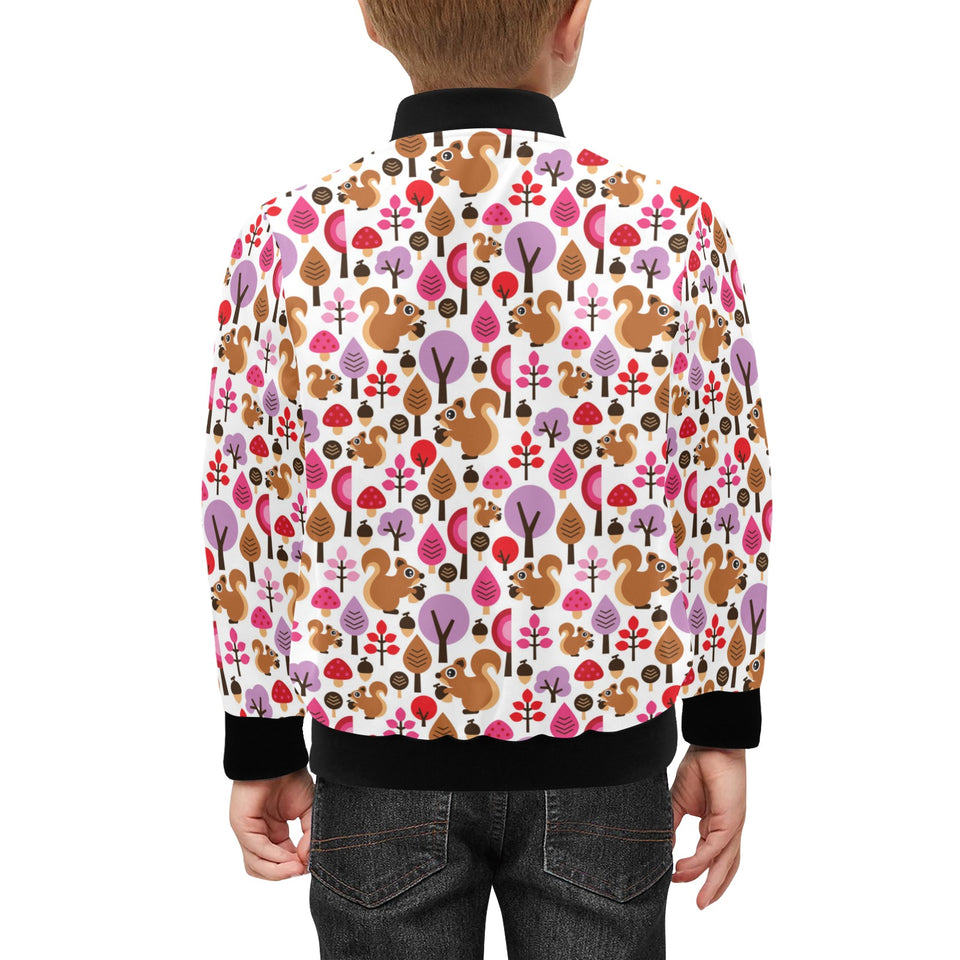 Squirrel Pattern Print Design 02 Kids' Boys' Girls' Bomber Jacket