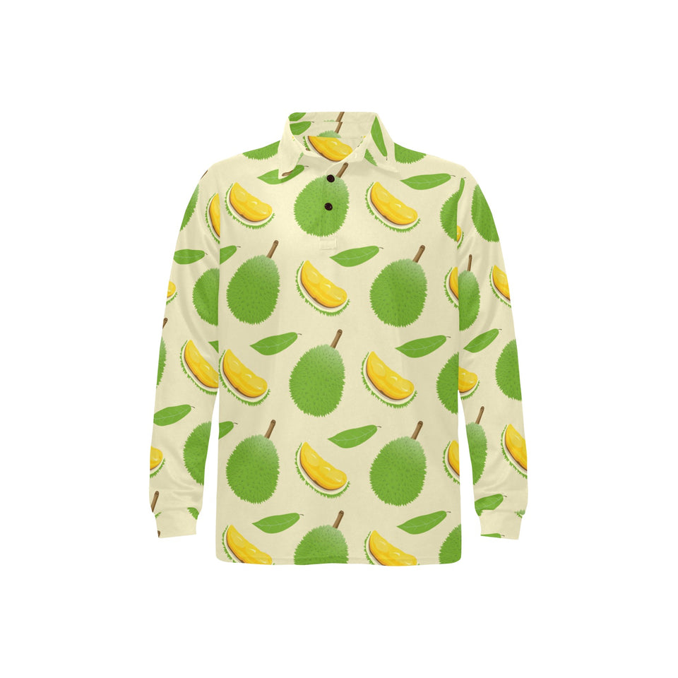 Durian pattern Men's Long Sleeve Polo Shirt