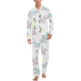 Cute elephant mouse pattern Men's Long Pajama Set