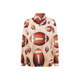 American football ball design pattern Women's Long Sleeve Polo Shirt