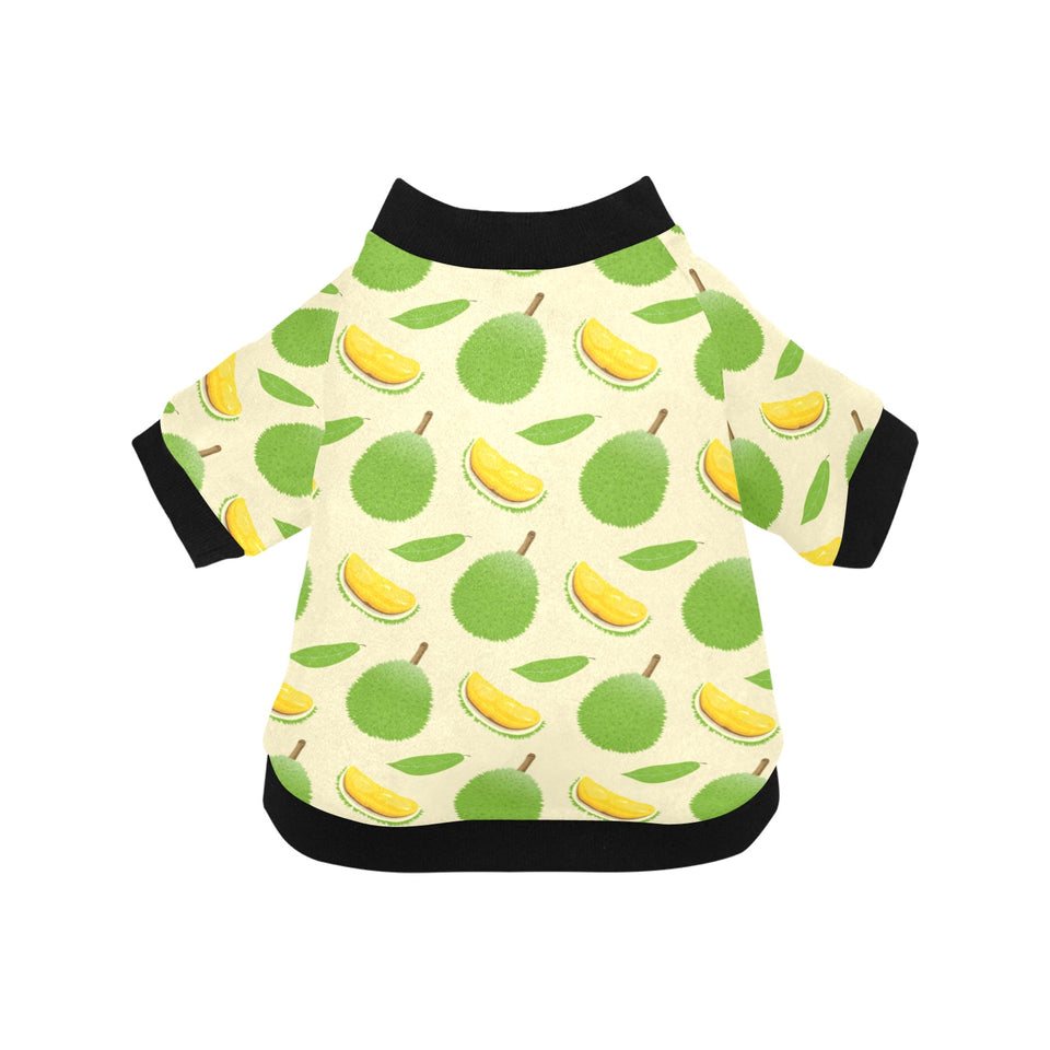 Durian pattern All Over Print Pet Dog Round Neck Fuzzy Shirt