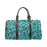 Green leopard skin print pattern Travel Bag