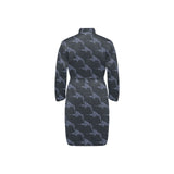 Swordfish Pattern Print Design 03 Men's Long Sleeve Belted Night Robe