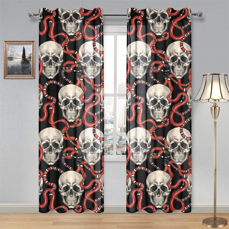 Red snake skull pattern Gauze Curtain
