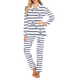Anchor rope nautical pattern Women's Long Pajama Set