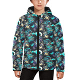 Dragon sea wave pattern Kids' Boys' Girls' Padded Hooded Jacket