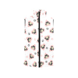 Cute pugs pink heart paw pattern Women's Padded Vest