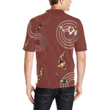 Koi Fish Carp Fish red background Men's All Over Print Polo Shirt