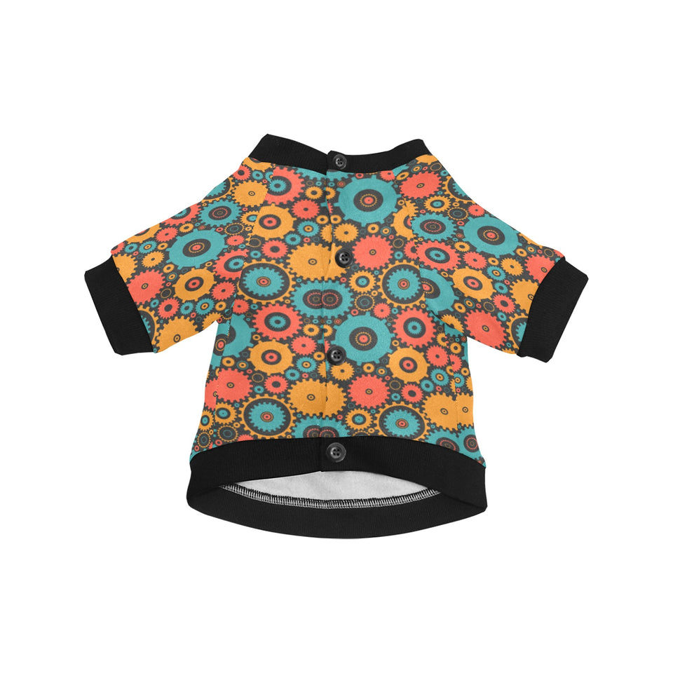 Gear Pattern Print Design 01 All Over Print Pet Dog Round Neck Fuzzy Shirt