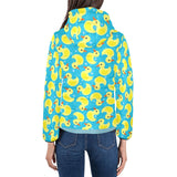 Duck Pattern Print Design 04 Women's Padded Hooded Jacket