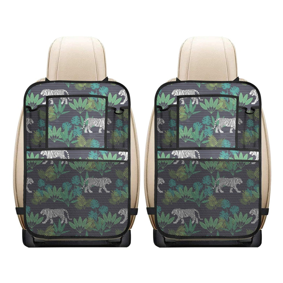 white bengal tigers tropical plant Car Seat Back Organizer