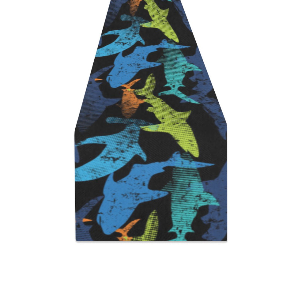 Colorful shark Table Runner