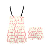 peanuts texture pattern Chest Sexy Pleated Two Piece Swim Dress