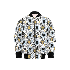Lion Pattern Print Design 05 Kids' Boys' Girls' Bomber Jacket