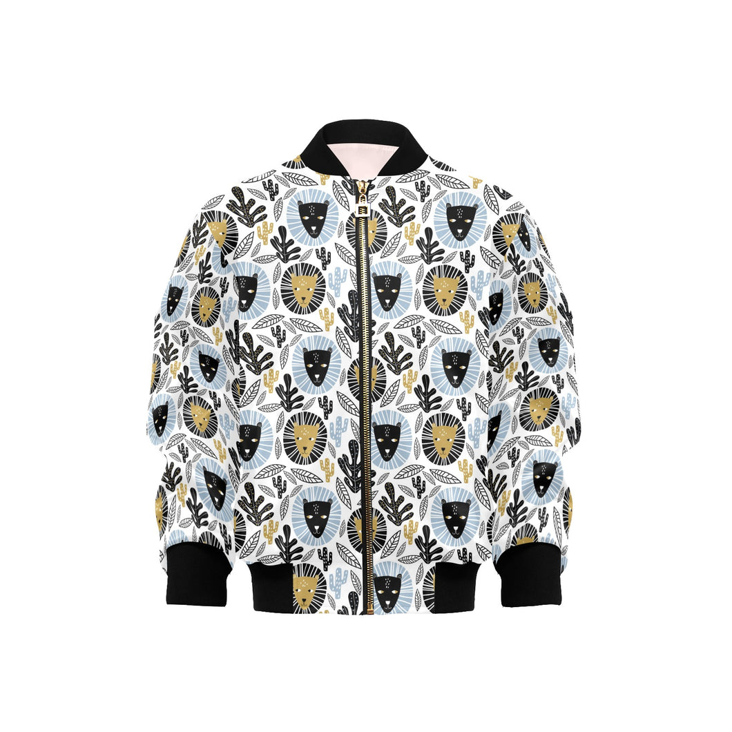 Lion Pattern Print Design 05 Kids' Boys' Girls' Bomber Jacket