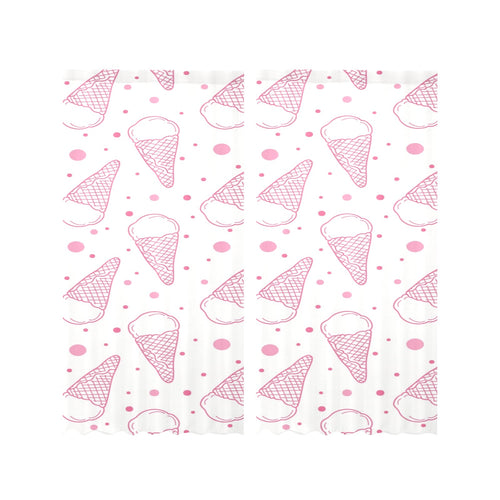 Hand drawn ice cream pattern Gauze Curtain