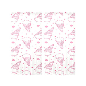Hand drawn ice cream pattern Gauze Curtain
