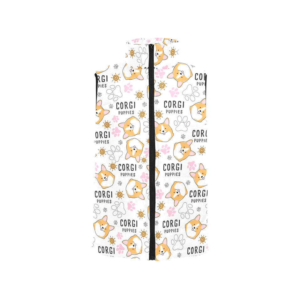 Corgi Dog Pattern Women's Padded Vest