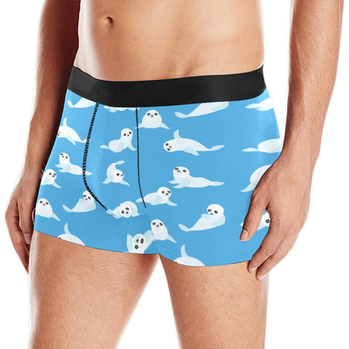 Cute sea lion seal pattern background Men's All Over Print Boxer Briefs Men's Underwear