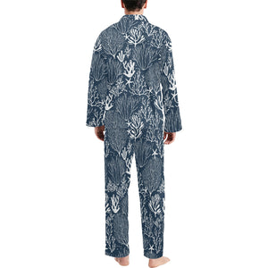 Coral Reef Pattern Print Design 05 Men's Long Pajama Set
