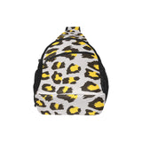 Gray Leopard print pattern All Over Print Chest Bag