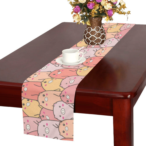 Pig Pattern Print Design 04 Table Runner