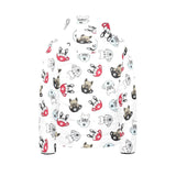 French bulldog cup paw pattern Kids' Boys' Girls' Padded Hooded Jacket