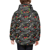 Eagle Pattern Print Design 04 Kids' Boys' Girls' Padded Hooded Jacket