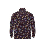 Hummingbird Pattern Print Design 04 Men's Long Sleeve Polo Shirt