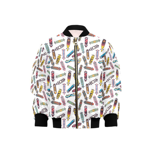 Skate Board Pattern Print Design 05 Kids' Boys' Girls' Bomber Jacket