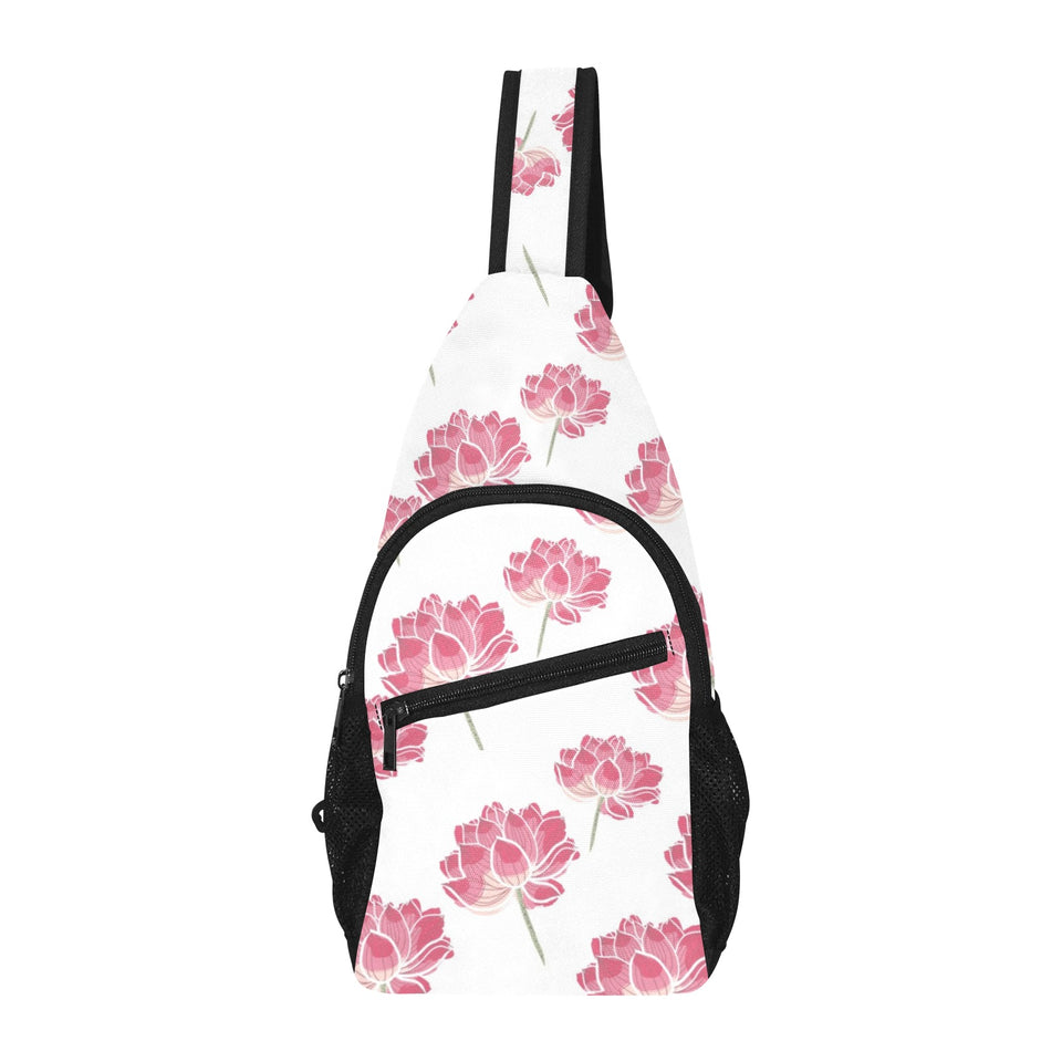 Pink lotus waterlily pattern All Over Print Chest Bag