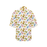Teddy Bear Pattern Print Design 01 Women's All Over Print Hawaiian Shirt