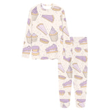 Cakes pies tarts muffins and eclairs purple bluebe Women's All Over Print Pajama Set