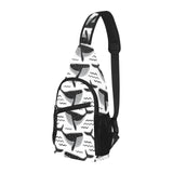Black whale pattern All Over Print Chest Bag