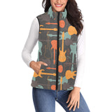 electric guitars pattern Women's Padded Vest