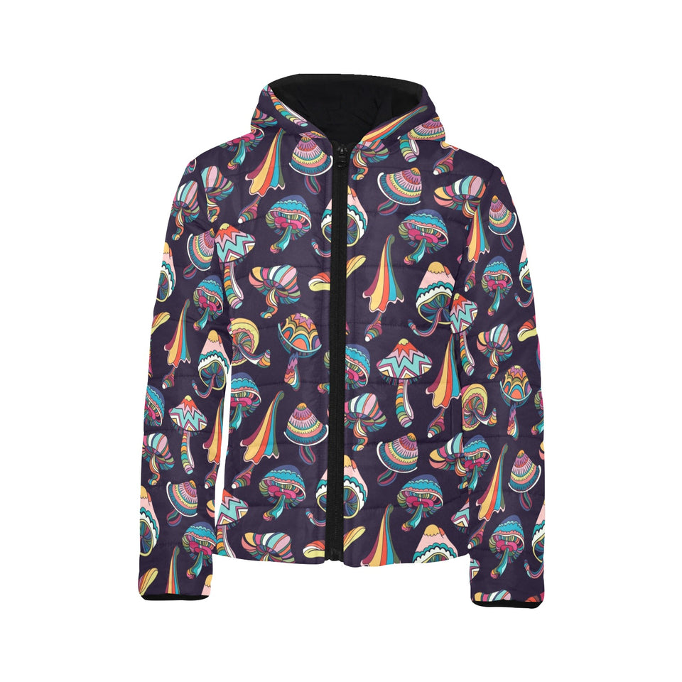 Colorful mushroom pattern Kids' Boys' Girls' Padded Hooded Jacket