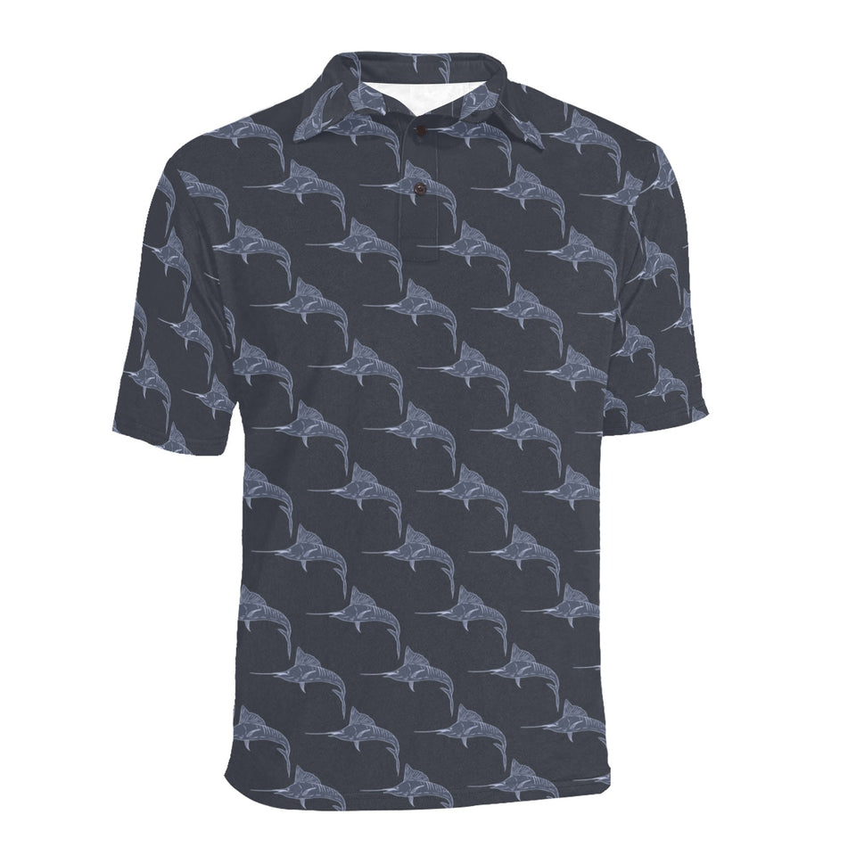 Swordfish Pattern Print Design 03 Men's All Over Print Polo Shirt