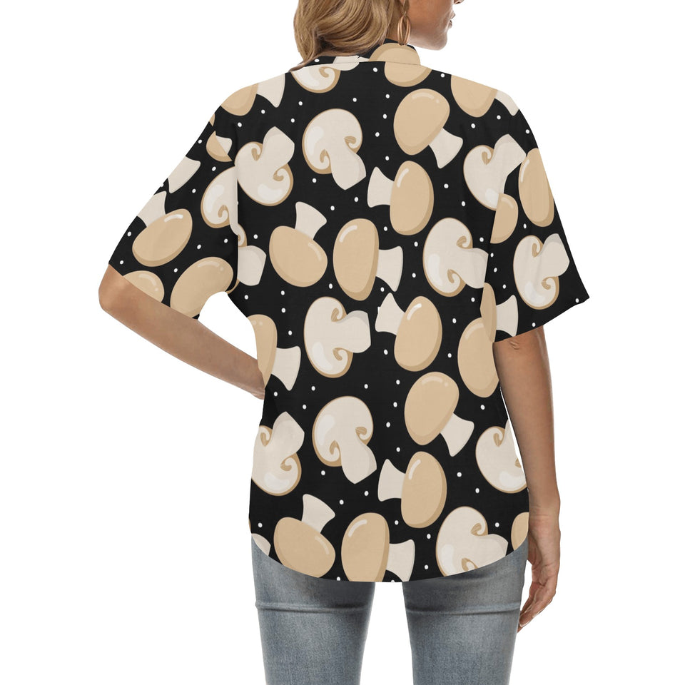 Champignon mushroom pattern Women's All Over Print Hawaiian Shirt