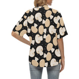 Champignon mushroom pattern Women's All Over Print Hawaiian Shirt