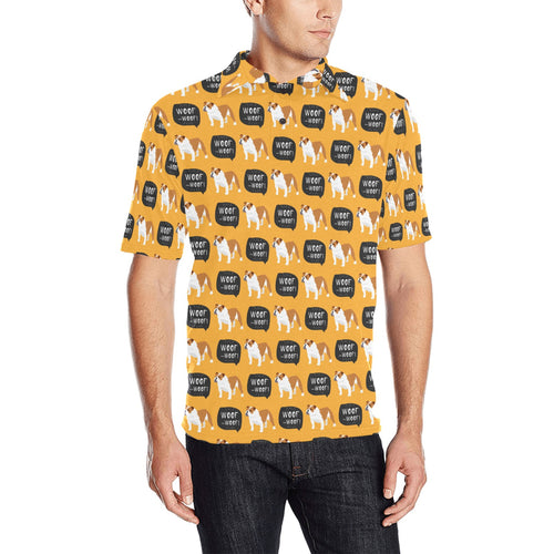 English Bulldog Pattern Print Design 04 Men's All Over Print Polo Shirt