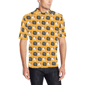 English Bulldog Pattern Print Design 04 Men's All Over Print Polo Shirt