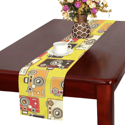 Camera Pattern Print Design 02 Table Runner