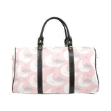 Cute moon cloud star pattern pink dot background Travel Bag