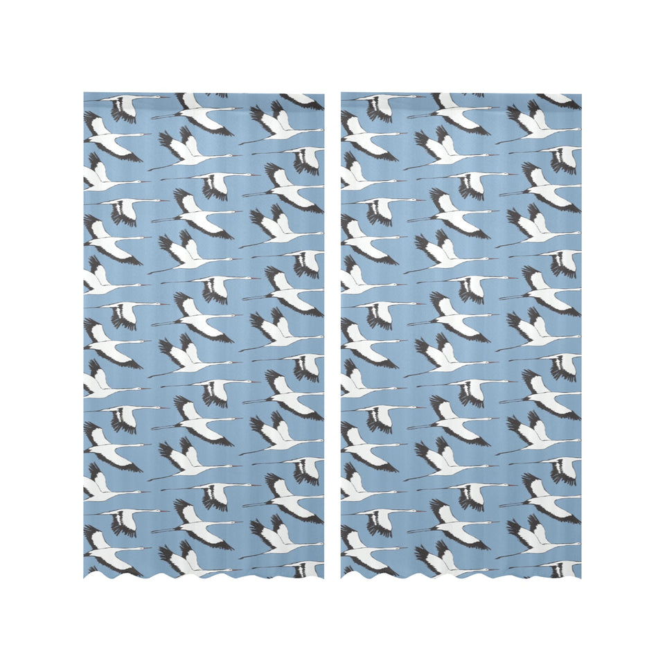 Seagull Pattern Print Design 04 Gauze Curtain